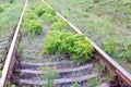 Abandoned railway from the Soviet Union era in Vasilkov Royalty Free Stock Photo