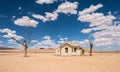 Abandoned railway station of Garub in the desert, Namibia Royalty Free Stock Photo