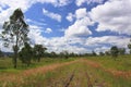 Abandoned railway track in Australian landscape Royalty Free Stock Photo