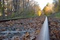 Abandoned railway track in fall Royalty Free Stock Photo