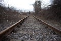 Abandoned railway track used in the past Royalty Free Stock Photo