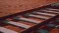 Abandoned railway tracks in the desert Royalty Free Stock Photo