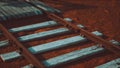 Abandoned railway tracks in the desert Royalty Free Stock Photo