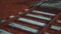 Abandoned railway tracks in the desert Royalty Free Stock Photo