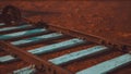 Abandoned railway tracks in the desert Royalty Free Stock Photo