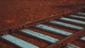 Abandoned railway tracks in the desert Royalty Free Stock Photo