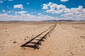 Abandoned railway tracks in the desert, Namibia Royalty Free Stock Photo