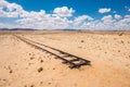 Abandoned railway tracks in the desert, Namibia Royalty Free Stock Photo