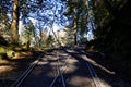 Abandoned railway tracks Jianqing Huaigu Trai at Taipingshan National Forest Recreation Area in Yilan,