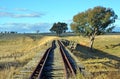 Abandoned railway tracks through rural New South Wales