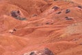 Martian like landscape with red deserty surface