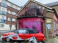 Abandoned house and car after lockdown in Stepney Green East, London.