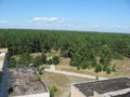 Abandoned residential buildings in village of Orbita near the Ch