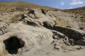 Abandoned residential caves near rock village Kandovan. Iran Royalty Free Stock Photo