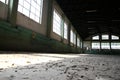 Abandoned riding hall without horses and horsemen