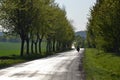 Abandoned road with a cyclist