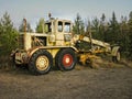 Abandoned road work machine Royalty Free Stock Photo