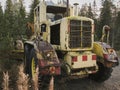 Abandoned road work machine Royalty Free Stock Photo