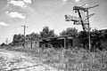 Abandoned Roadside Motel and Sign