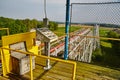 Abandoned Roller Coaster in Green Landscape, Elevated View