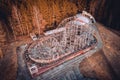 Abandoned roller coasters in carousel park. This abandoned park is in Elektrenai city in Lithuania, but feels like being in