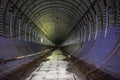 Abandoned round subway tunnel under construction. Royalty Free Stock Photo