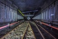 Abandoned round subway tunnel under construction. Royalty Free Stock Photo