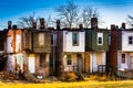 Abandoned row houses in Baltimore, Maryland. Royalty Free Stock Photo