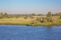 An abandoned rowing boat on an island in the Nile