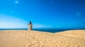Abandoned Rubjerg Knude Lighthouse, sand dunes, North Sea coast