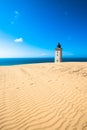 Abandoned Rubjerg Knude Lighthouse and sand dunes, North Sea Royalty Free Stock Photo