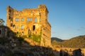 Abandoned ruin building of Termas Radium Hotel Serra da Pena in Sortelha, Portugal