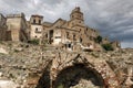 Abandoned ruined houses in the ghost town of Craco Royalty Free Stock Photo