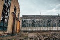 Abandoned ruined industrial factory building, ruins and demolition concept Royalty Free Stock Photo