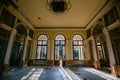 Abandoned ruined interior of railway station in Tskaltubo, Georgia