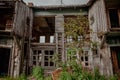 Abandoned ruined old house, Teriberka, Murmansk region Royalty Free Stock Photo