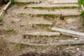 Abandoned ruined steps of a concrete staircase Royalty Free Stock Photo