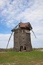 Abandoned ruined wooden windmill Royalty Free Stock Photo