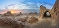 Abandoned ruins of Ayaz Kala fortress, Uzbekistan Royalty Free Stock Photo