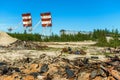 Abandoned Russian military base. Military radars, locators