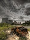 Abandoned rusting car in Bangkok, Thailand