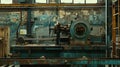 Abandoned rusty machine in factory Royalty Free Stock Photo