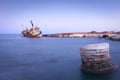 Abandoned rusty ship Edro III near Pegeia, Paphos, Cyprus Royalty Free Stock Photo