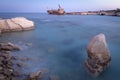 Abandoned rusty ship Edro III near Pegeia, Paphos, Cyprus Royalty Free Stock Photo