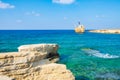 Abandoned rusty ship wreck EDRO III in Pegeia, Paphos, Cyprus. Royalty Free Stock Photo