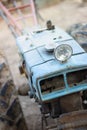 Abandoned rusty vintage walking Tractor.