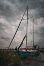 Abandoned sailboat ship wrecked on a Texas lake Royalty Free Stock Photo