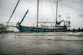 Abandoned sailboat ship wrecked on a Texas lake Royalty Free Stock Photo