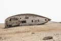 Abandoned sailing yacht in the desert Royalty Free Stock Photo