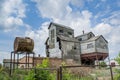 Abandoned scary old grain factory in the lost village Royalty Free Stock Photo